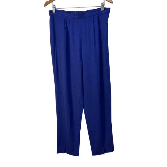 Citi Dress Linen Blend Casual Pants with Zipper in the Back Blue/ Purple Size 12 - Picture 1 of 12